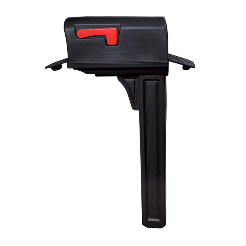 Architectural Mailboxes Classic Black Medium Plastic All-in-One Mailbox and Post Combo GCL100BAM