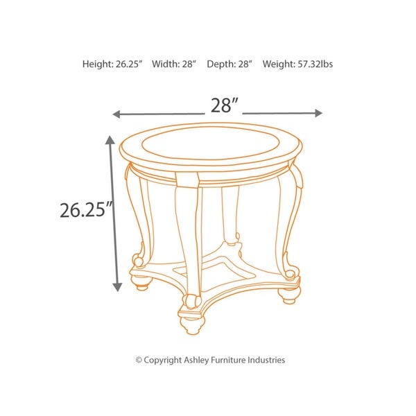 Norcastle Dark Brown Round End Table