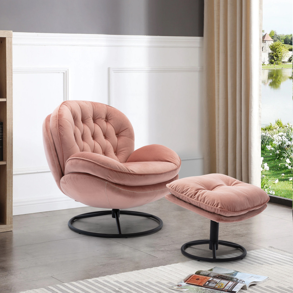 IA7003 Amelia Accent Chair  Pink   Contemporary   Armchairs And Accent Chairs   by IDEAZ International  LLC  Houzz