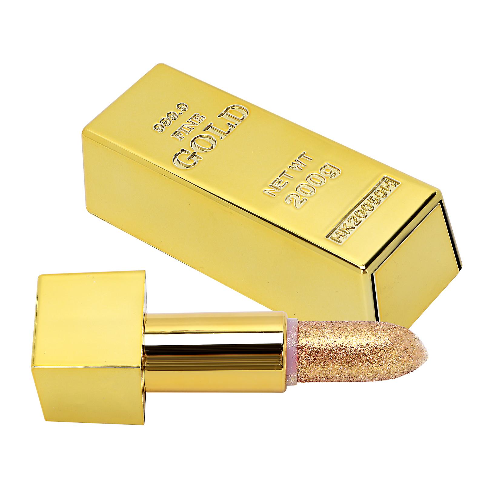 Sparkle Lipstick Gold Bar Design Waterproof Long Lasting Moisturizing Smooth Lip Makeup Cosmetics 3.5g#3