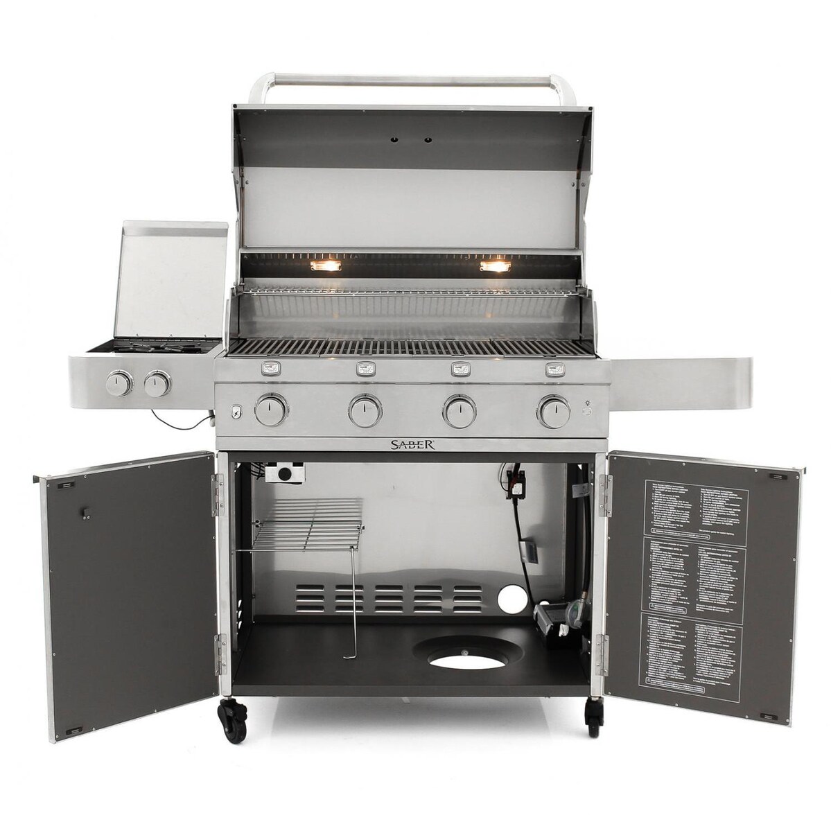 Saber Premium 670 40-Inch 4-Burner Infrared Propane Gas Grill With Side Burner