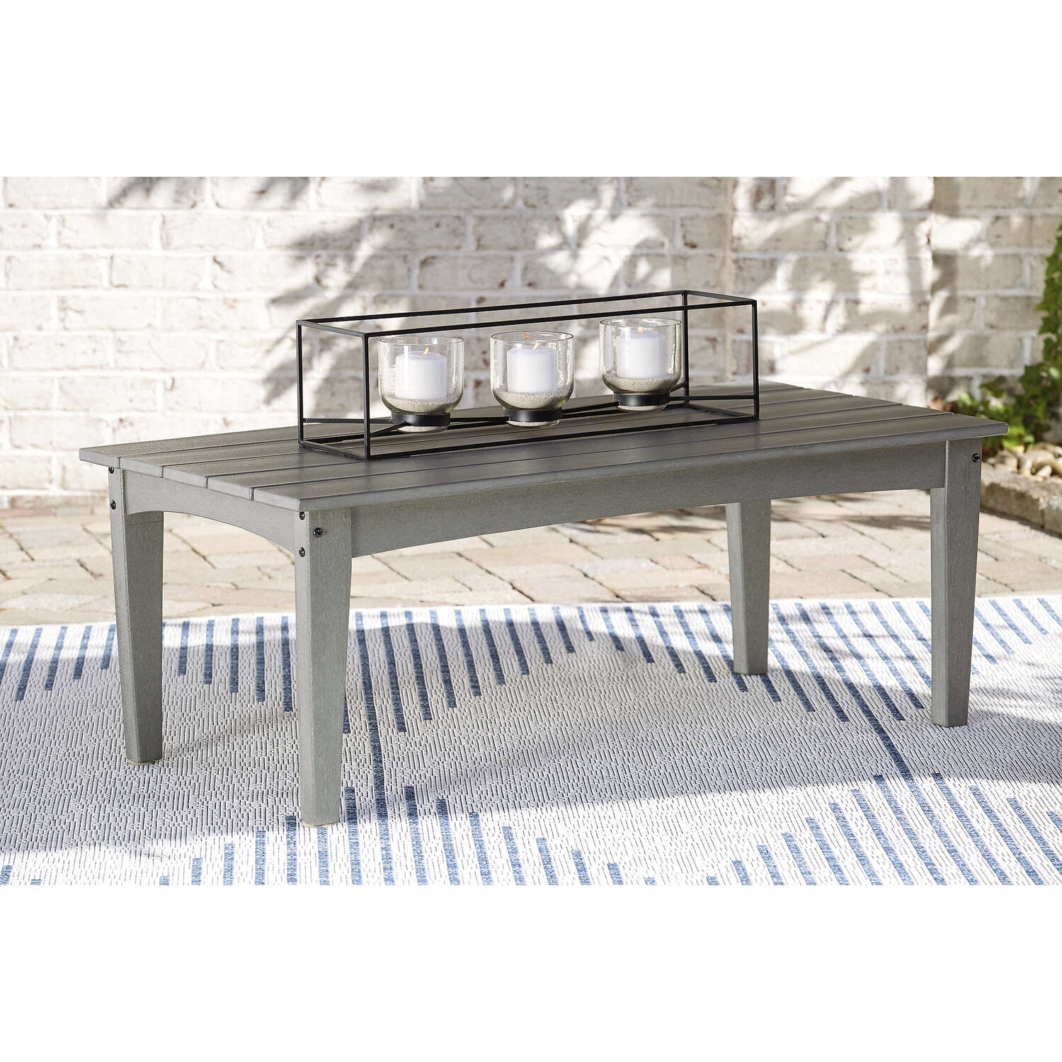 Signature Design by Ashley Visola Gray Rectangular HDPE Contemporary Coffee Table