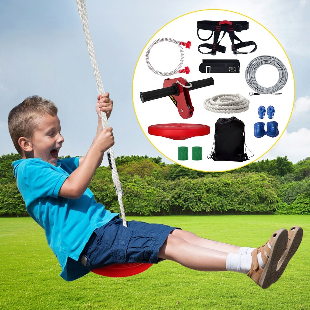 VEVOR Backyard Zipline Kit Outdoor Yard Toys with Seat  Brake  and Steel Trolley