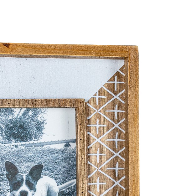 4x6 Inch Cross Pattern Picture Frame White Mdf Wood amp Glass By Foreside Home amp Garden