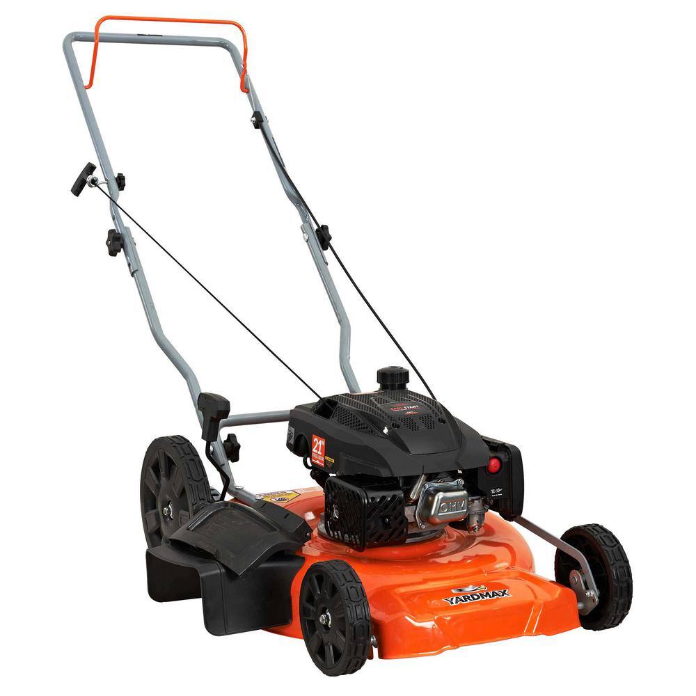 YARDMAX 21 in. 170cc 2-in-1 Gas Walk Behind Push Lawn Mower with High Rear Wheels YG1550