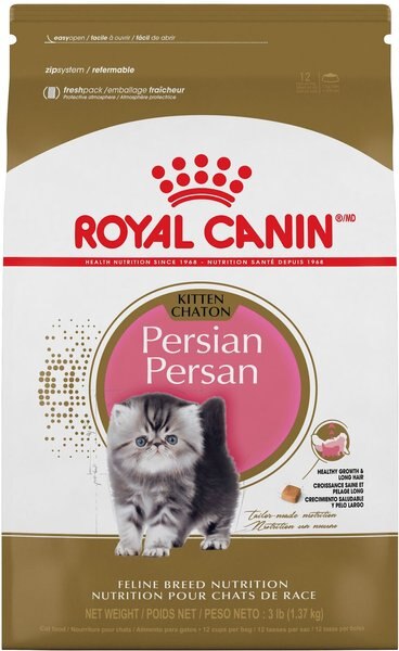 Royal Canin Feline Breed Nutrition Persian Kitten Dry Cat Food， 3-lb bag