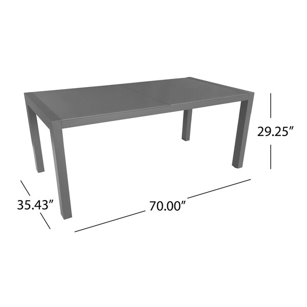 Rowan Outdoor Tempered Glass Dining Table with Aluminum Frame by Christopher Knight Home