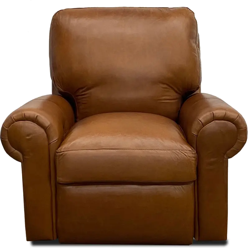 Saddle Brown Leather Power Recliner