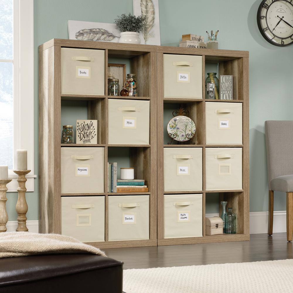 SAUDER Stow-Away Lintel Oak 8-Cube Organizer 421965