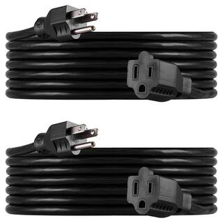 UltraPro 15 ft. Heavy-Duty Extension Cord Black (2-Pack) 46865