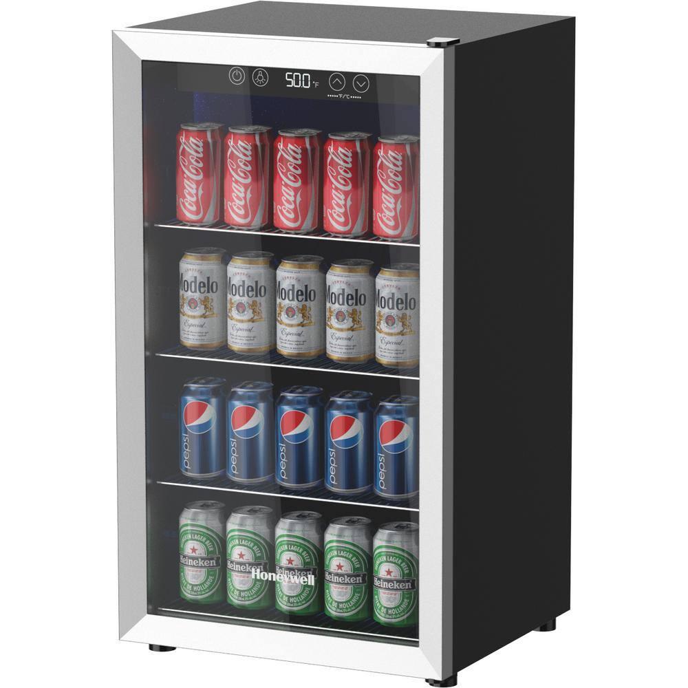 Honeywell 189 in 115Bottles Wine and Beverage 115Can Beverage Cooler Fridge in Stainless Steel with Digital Thermostat