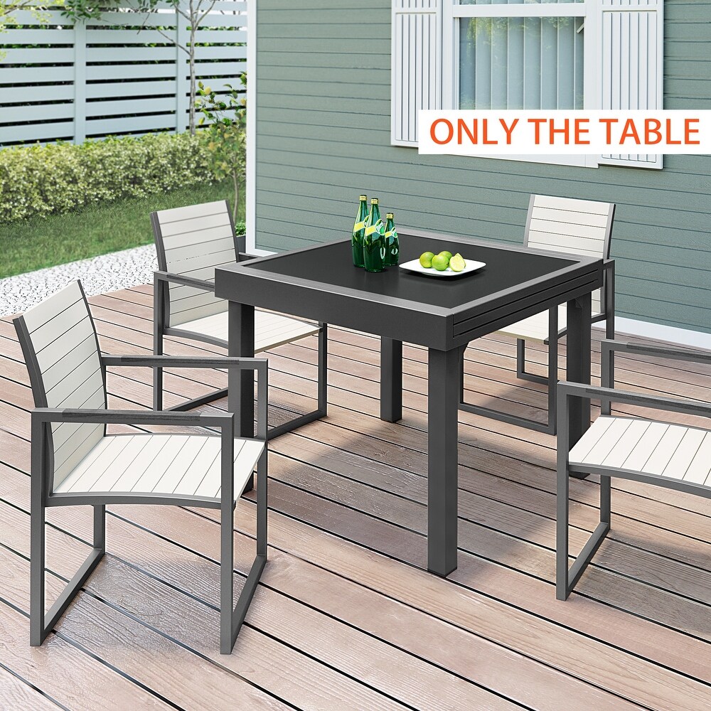 Crestlive Products Outdoor Aluminum Expandable Multifunctional Table   35.4\