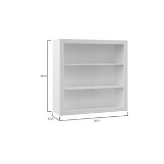 Hampton Bay Designer Series Melvern Assembled 36x36x12 in. Wall Open Shelf Kitchen Cabinet in White WOS3636-MLWH