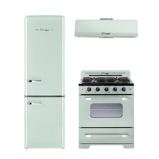 Unique Appliances Classic Retro 30 in. 3.9 cu. ft. Retro Gas Range with Convection Oven in Summer Mint Green UGP-30CR LG