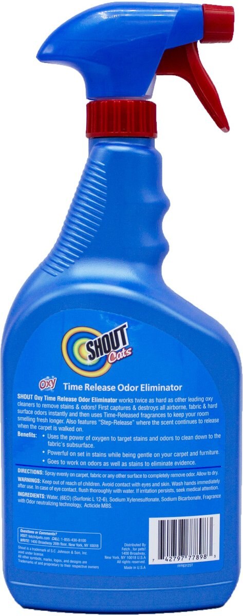 Shout Pets Oxy Stain and Odor Remover for Carpeting and Upholstery