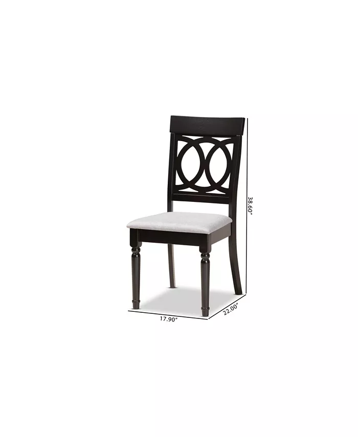 Baxton Studio Lucie Modern and Contemporary Wood Dining Chair Set 2 Piece