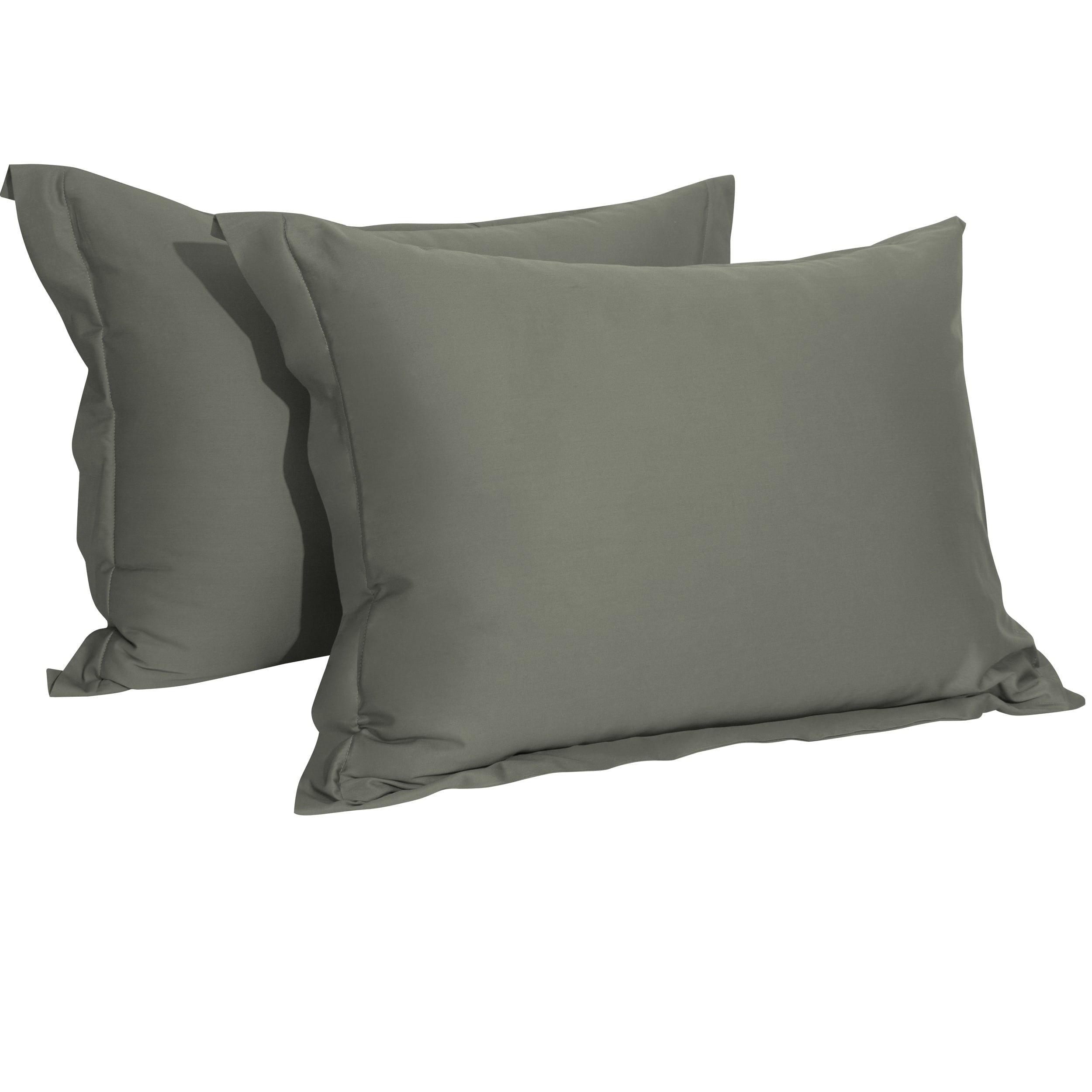 ORGANICTUNE 2 Pack Cotton Standard Pillow Shams， 20x26 inches， Dark Gray