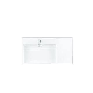 James Martin Vanities Linear 35.5 in. W x 19 in.D x 34.5 in. H Single Bath Vanity in Whitewashed Walnut with Solid Surface Glossy White Top 210-V36-WW-GW