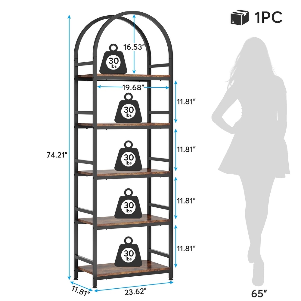 5 Tier Open Bookshelf  74\