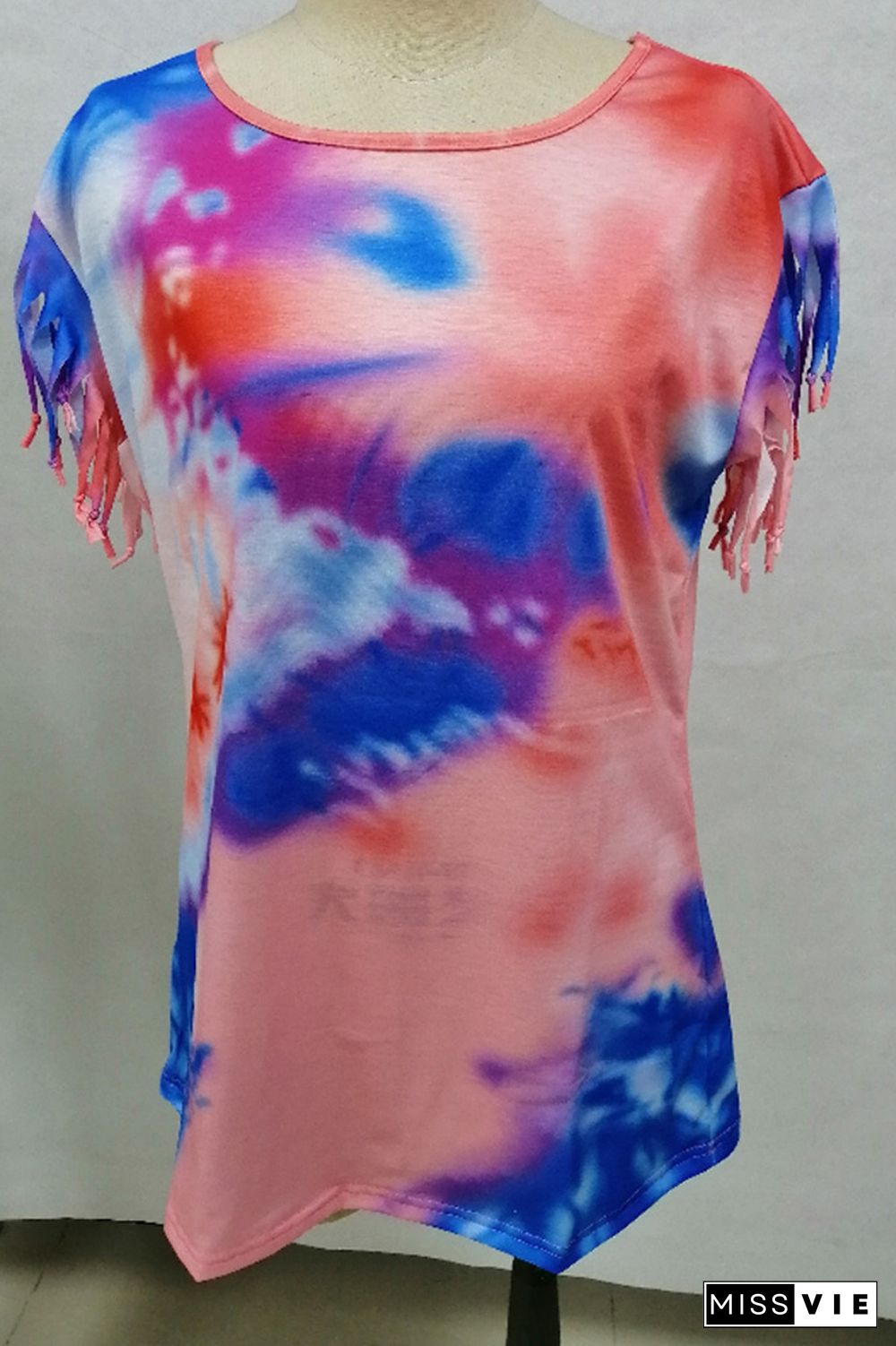 Tie-Dye Print Graphic Tees for Women Wholesale Short Sleeve T shirts Top