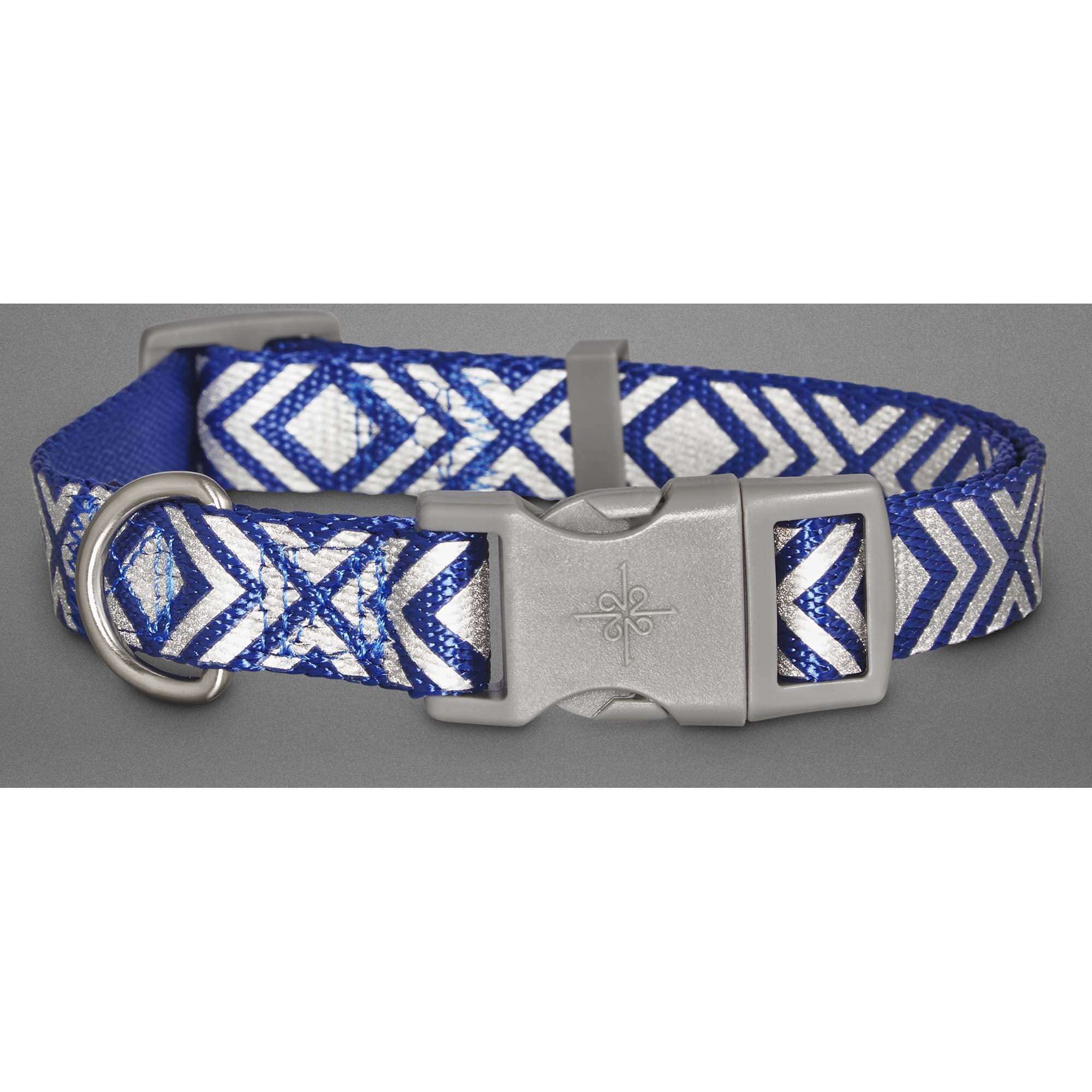 GOOD2GO Reflective Blue Diamond Dog Collar， Large/X-Large