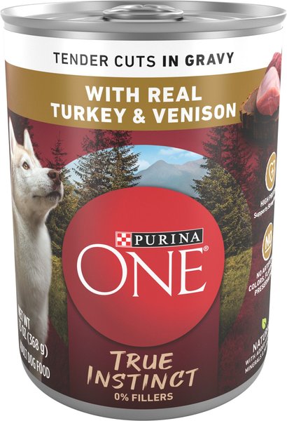 Purina ONE SmartBlend True Instinct Tender Cuts in Gravy with Real Turkey and Venison Canned Dog Food