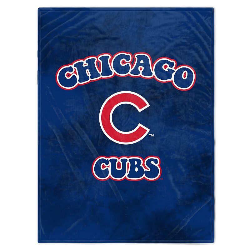 Chicago Cubs 60'' x 70'' Bubble Tie-Dye Flannel Sherpa Blanket