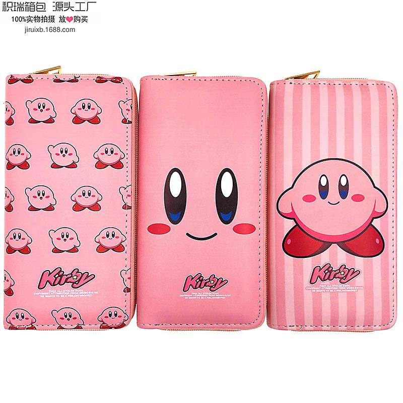 Born Pretty Kawaii Kirby Anime Cartoon Pu Passport Case Id Card Bag Cosmetic Case Coin Purse Plush Toys Birthday Present Kids Girls Gift