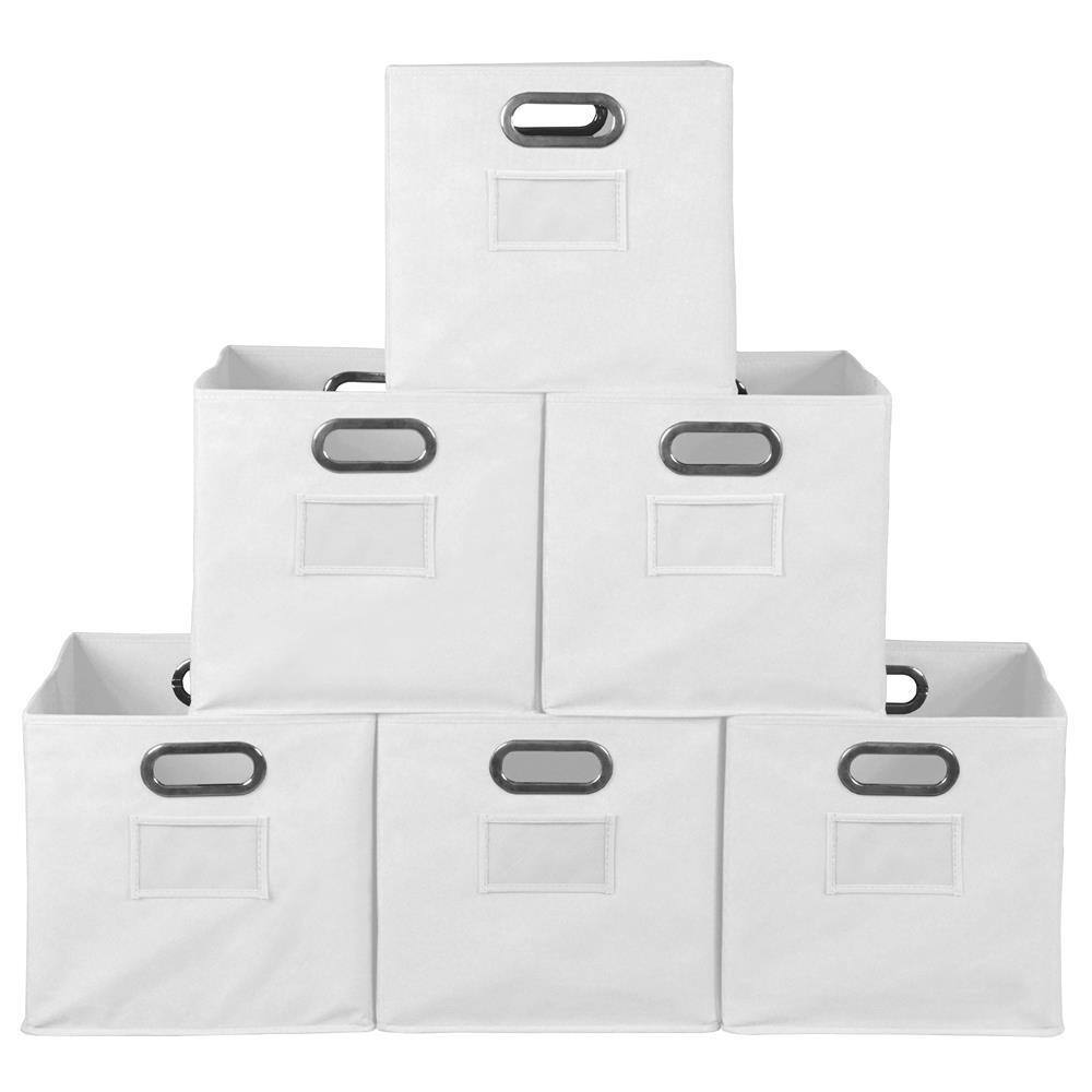 Regency 12 in. H x 12 in. W x 12 in. D White Fabric Cube Storage Bin 6-Pack HDCHTOTE6PKWH