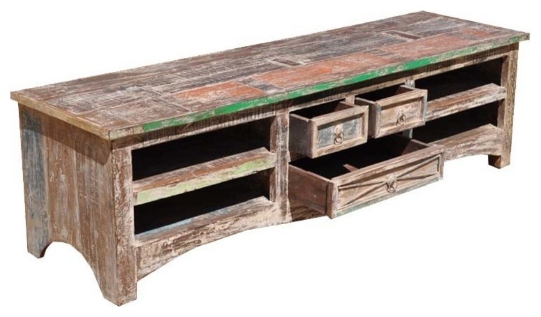 Appalachian Rustic Farmhouse Style Media Console Made of Reclaimed Wood   Farmhouse   Entertainment Centers And Tv Stands   by Sierra Living Concepts Inc  Houzz