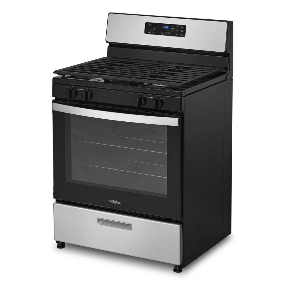 Whirlpool 30 in. 4 Burner Freestanding Gas Range in. Stainless Steel WFG320M0MS