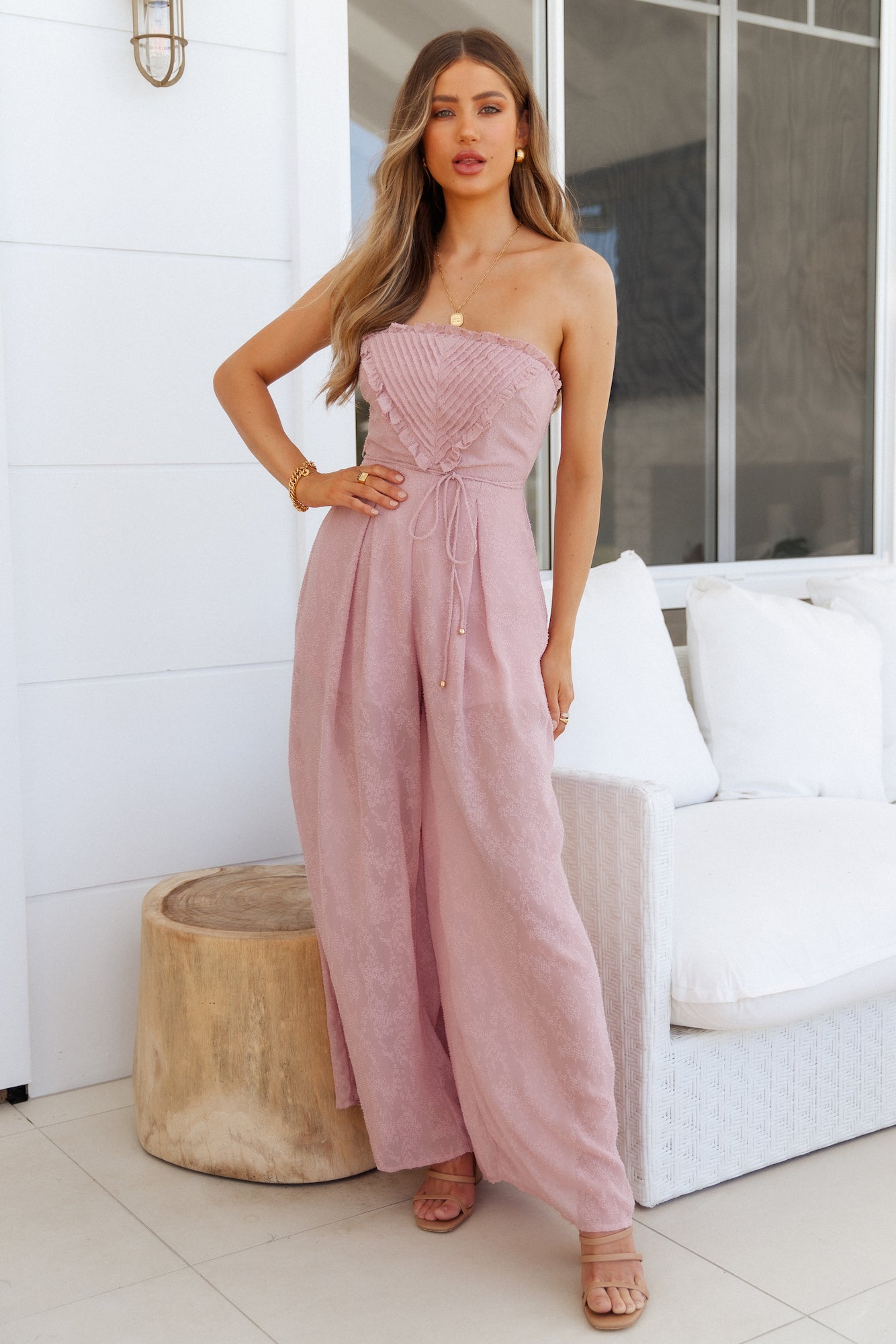 No Problems Romper Blush