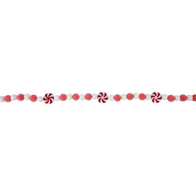 Northlight 4 x27 Peppermint Candy Beaded Christmas Garland Unlit