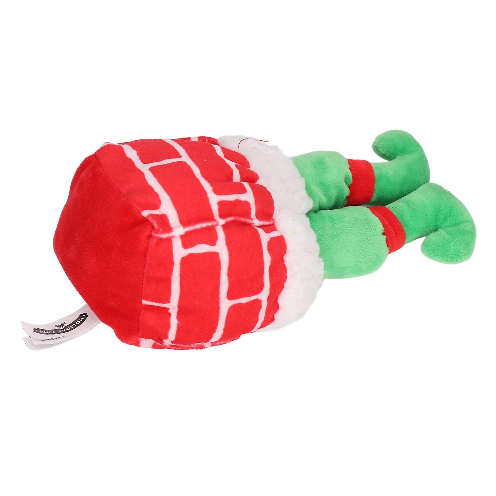 Dog Plush Chewing Toy Soft Bite Resistant Pet Christmas Squeaky Toy For Teeth Cleaningred + Green