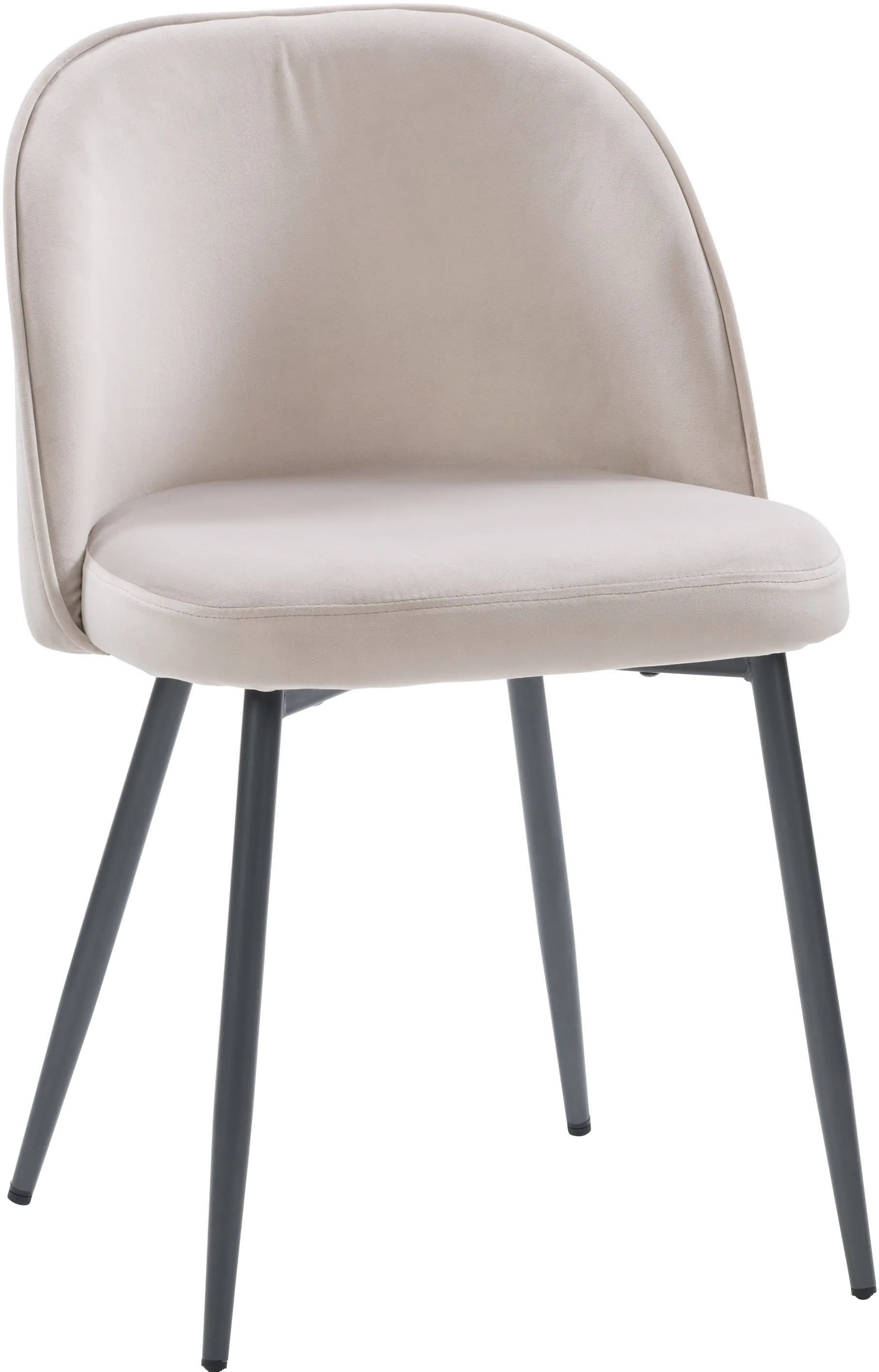 Ayla Beige Velvet Upholstered Side Chair