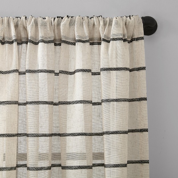 Twill Stripe Sheer Anti dust Curtain Panel Clean Window