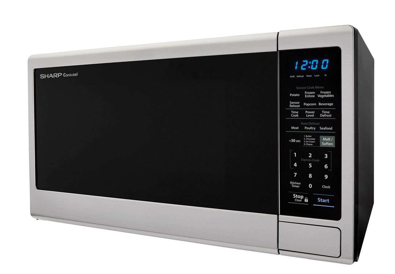 1.4 cu. ft. 1000W Sharp Black Carousel Countertop Microwave Oven (SMC1443CM)