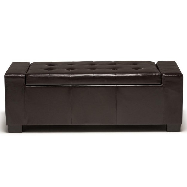 Simplihome Vegan Leather Storage Ottoman Laredo