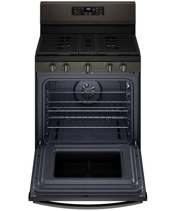 Whirlpool 5 Cu. Ft. Fingerprint Resistant Black Stainless Steel 5-In-1 Air Fry Gas Range