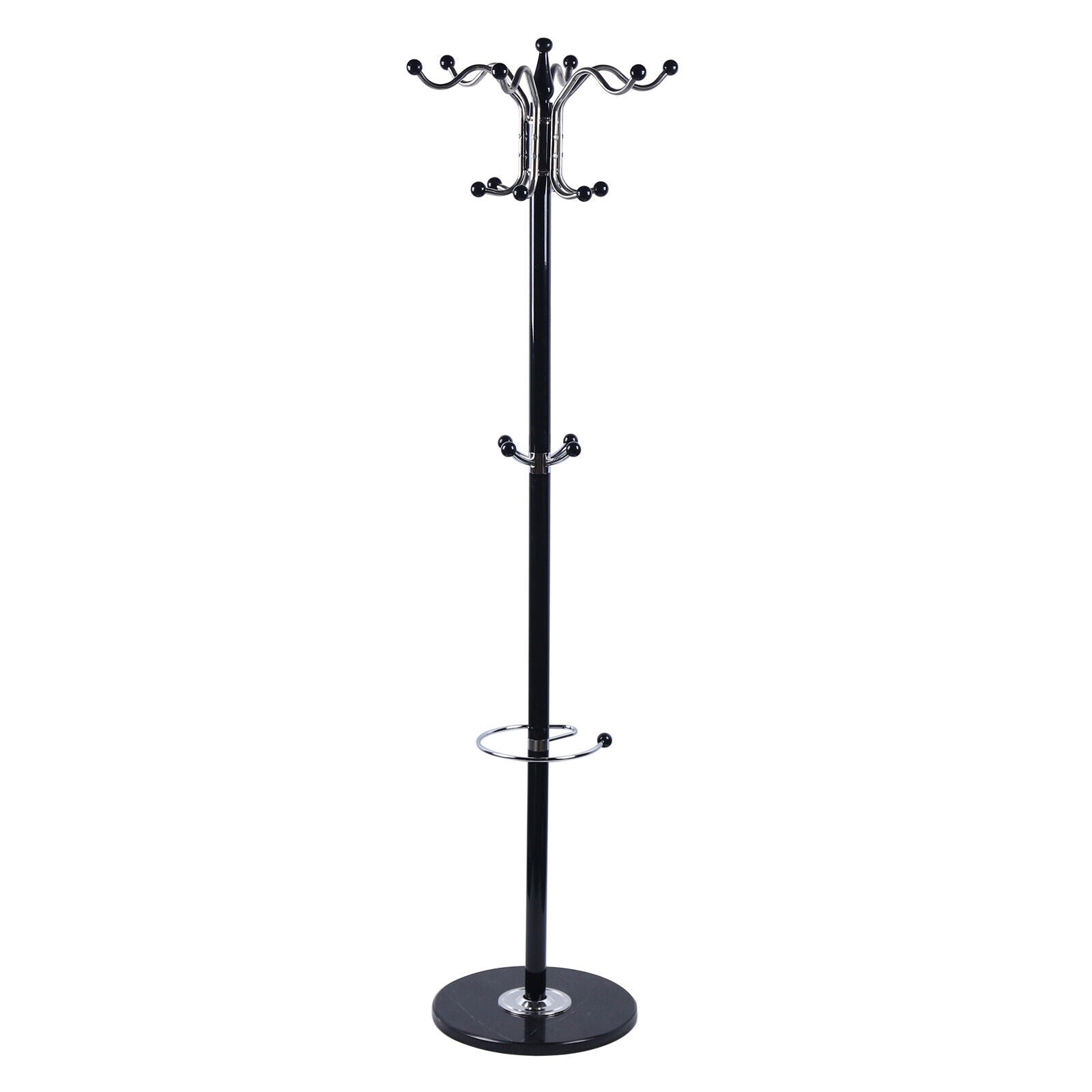 CNCEST 16 Hooks 4 Levels Coat Rack Hat Jacket Stand Tree Holder Hanger Rack Marble Base