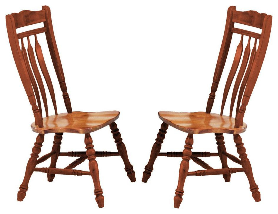 Oak Selections Nutmeg Brown with Light Oak Side Chair (Set of 2)  BH C10 NLO 2   Traditional   Dining Chairs   by GwG Outlet  Houzz