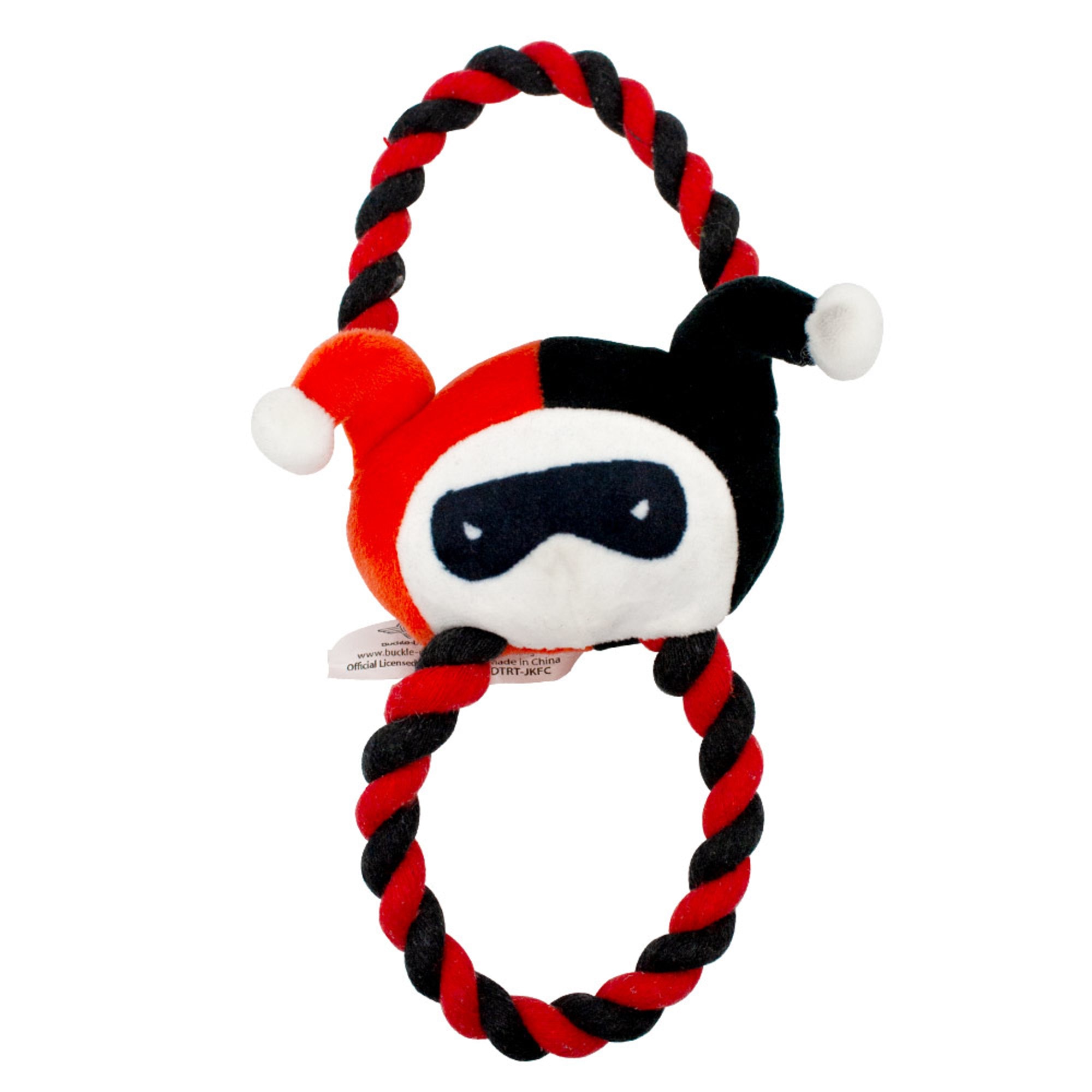 Buckle-Down DC Comics Harley Quinn Face Plush and Round Rope Dog Toy， Small