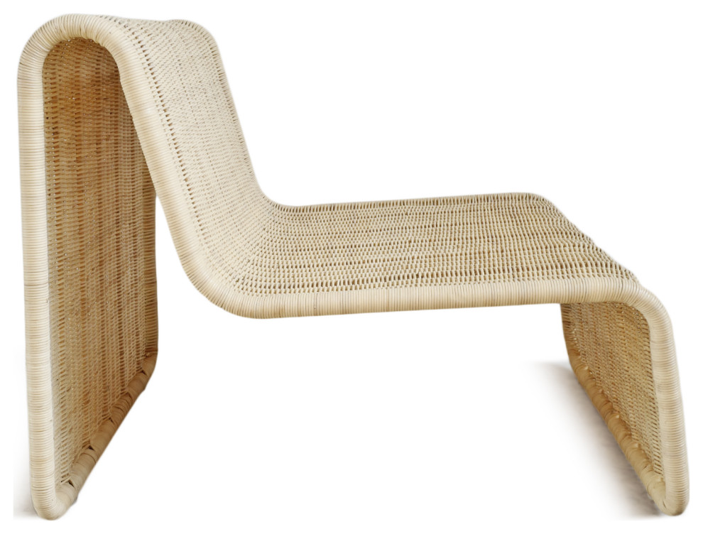 Raw Wicker Wide Mod Chair   Tropical   Armchairs And Accent Chairs   by Design Mix Furniture  Houzz