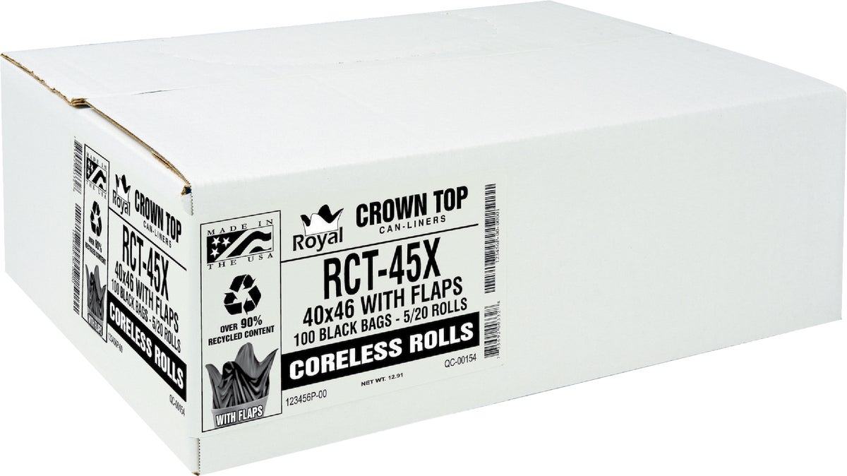 Aluf Plastics Low Density Can Liner 45 Gal. Black