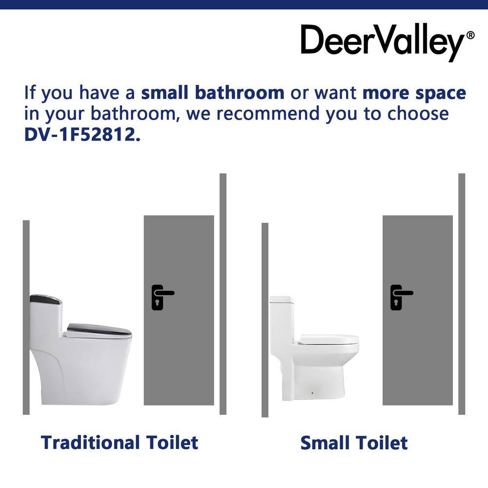 DEERVALLEY DeerValley Liberty 12 in. Rough in Size 1-Piece 0.81.28 GPF Dual Flush Elongated Toilet in White Seat Included DV-1F52812