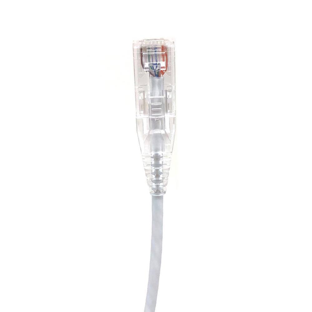 Micro Connectors Inc 7 ft. CAT 6A 10 Gbps UTP 28 AWG Ultra Slim Ethernet Cable White (5-Pack) E09-007W-SL5