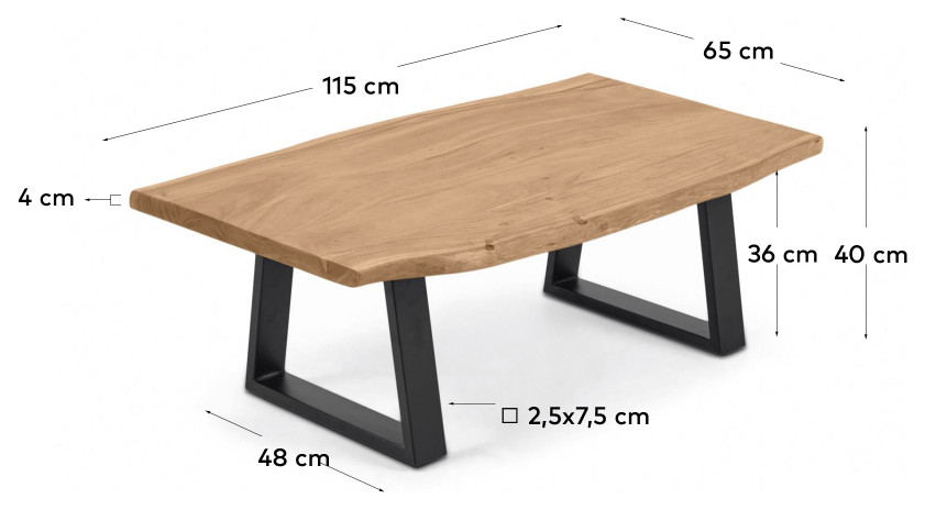 Rectangular Acacia Wood Coffee Table  La Forma Sono   Industrial   Coffee Tables   by Oroa   Distinctive Furniture  Houzz