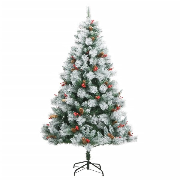 vidaXL Christmas Tree Artificial Hinged Christmas Tree with Cones and Berries