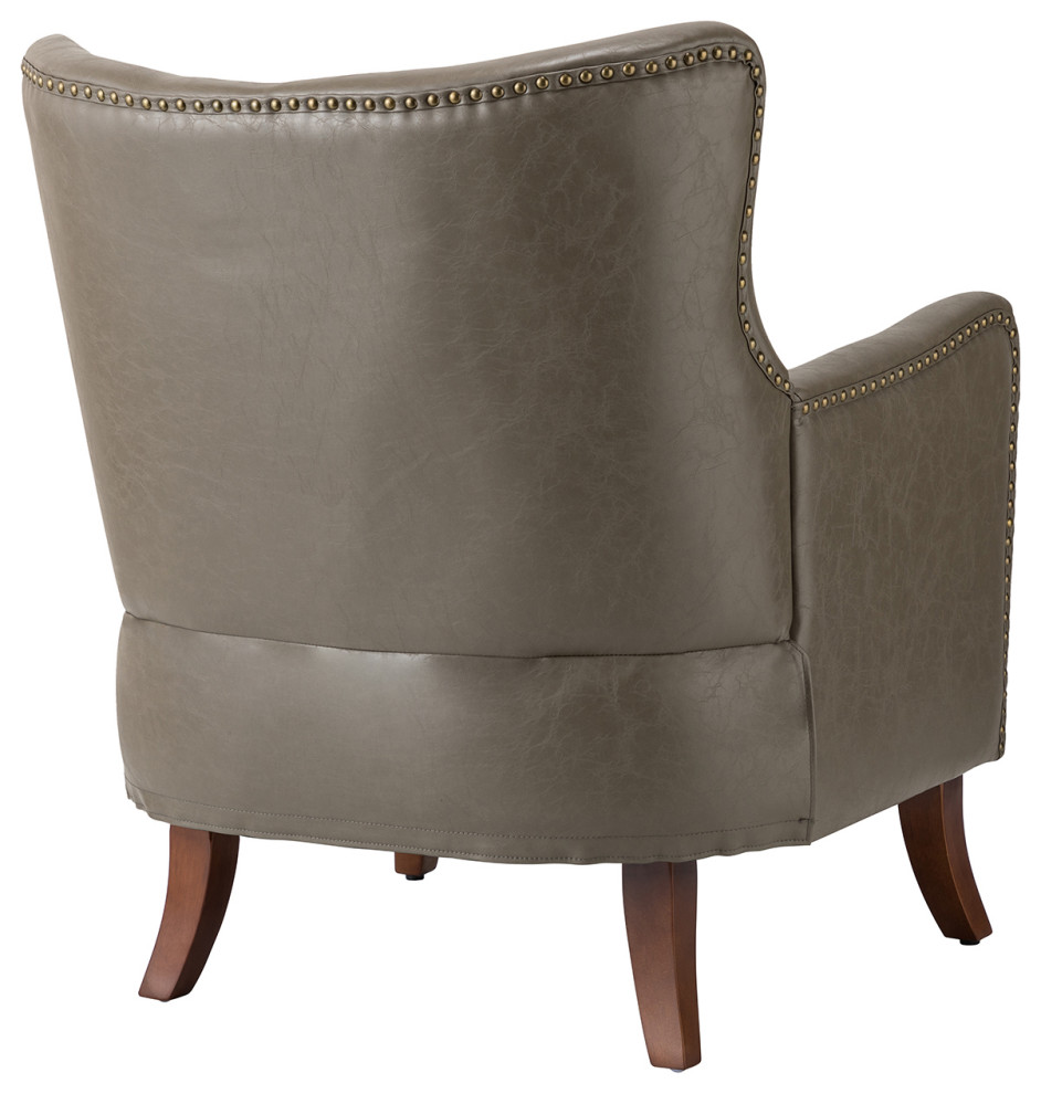 Vegan Leather Armchair Set of 2   Transitional   Armchairs And Accent Chairs   by Karat Home  Houzz