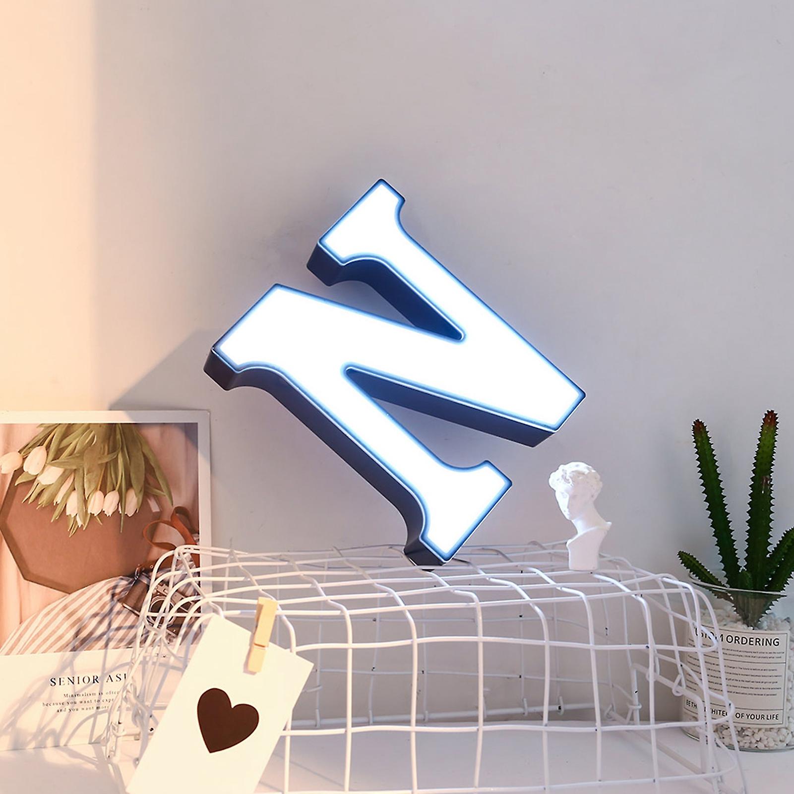 Plastic Led 26 English Alphabet Night Lamp Letter Shape Decoration Light For Birthday Propose Confessionn White Light